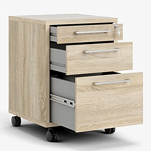 Mobile file cabinet in Oak - The Furniture Mega Store 