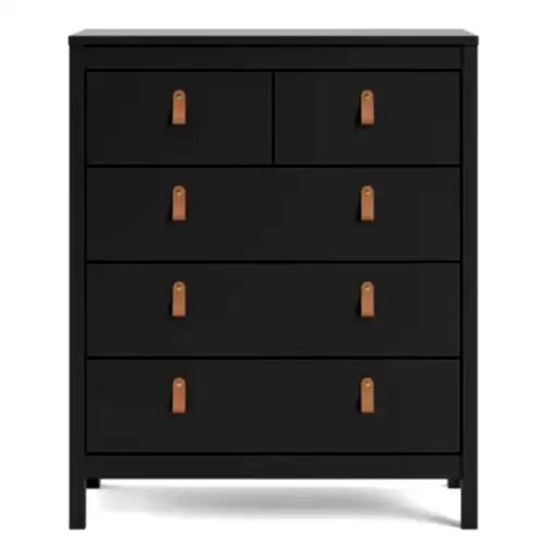 Barcelona 2/3 Chest Of Drawers - Matt Black - The Furniture Mega Store 