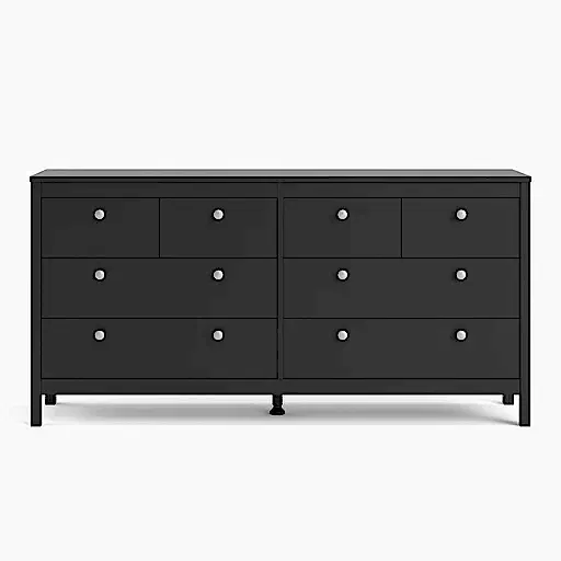 Madrid Double dresser 4+4 drawers - Matt Black - The Furniture Mega Store 