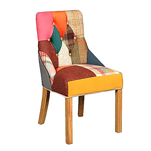 Stanton Buttoned Patchwork Dining Chair - The Furniture Mega Store 