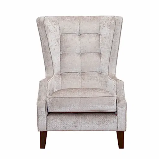 Vesper Throne Winged Fabric Accent Chair - Choice Of Legs - The Furniture Mega Store