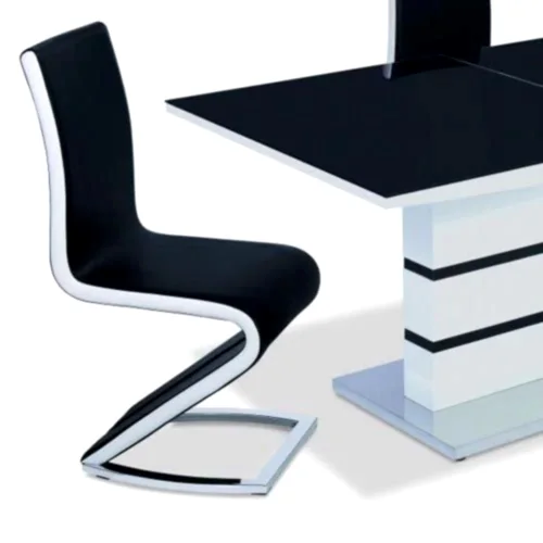 Spencer High Gloss Extendable Dining Table & 4 Dining Chairs Set - The Furniture Mega Store