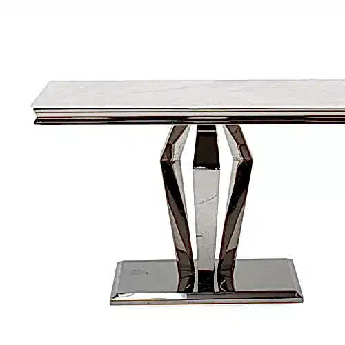 Arturo Cream Marble Top Console Table - The Furniture Mega Store