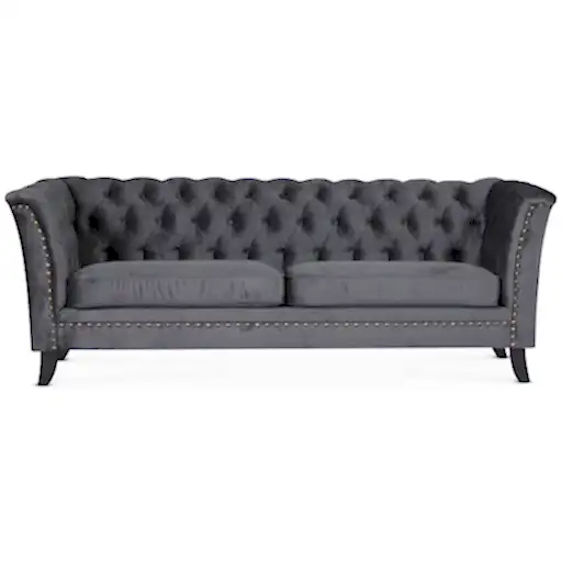 Louis Velvet Chesterfield Sofa & Chair Collection - Choice Of Velvets & Feet - The Furniture Mega Store 