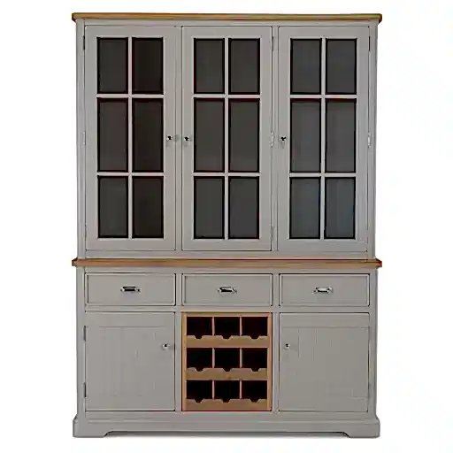 Sunbury Parquet Oak & Grey Painted Large Dresser - The Furniture Mega Store 