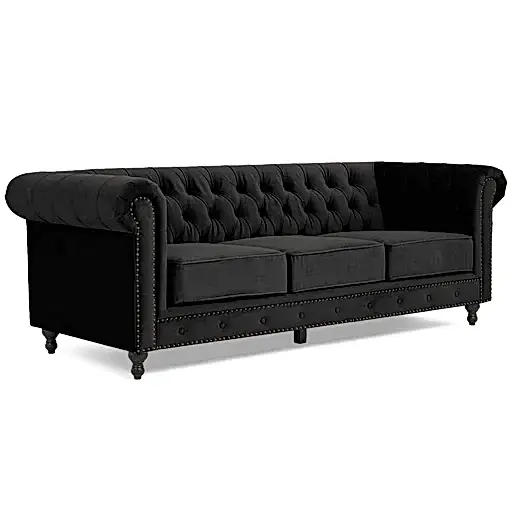 Eleanor Plush Velvet Chesterfield Sofa & Chair Collection - Choice Of Colours - The Furniture Mega Store