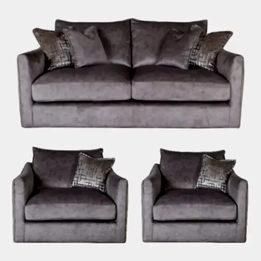 Blaise 3 Seater Sofa & 2 Armchairs - Set - Choice Of Fabrics - The Furniture Mega Store