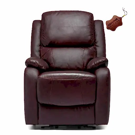 Penrith Leather Dual Motor Lift and Rise Chair - Burgundy - The Furniture Mega Store 