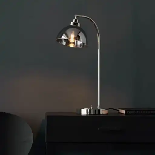 Caspa Nickel Table Lamp - The Furniture Mega Store 
