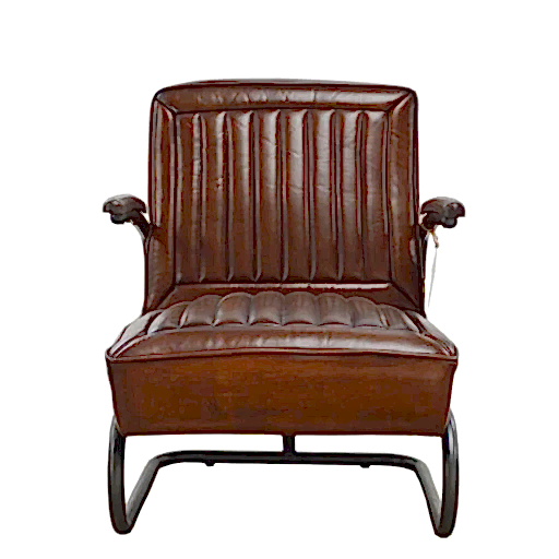 Calcula Brown Aniline Leather Chair - The Furniture Mega Store