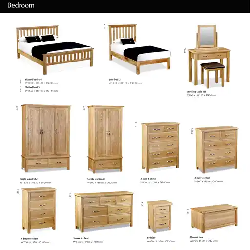 Bevel Natural Solid Oak 3 Over 4 Chest Of Drawers - The Furniture Mega Store 