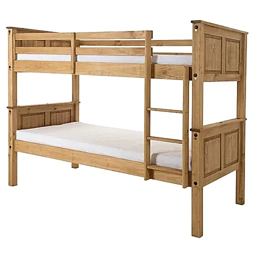 Corona Bunk Bed Distressed Solid Waxed Light Pine - The Furniture Mega Store