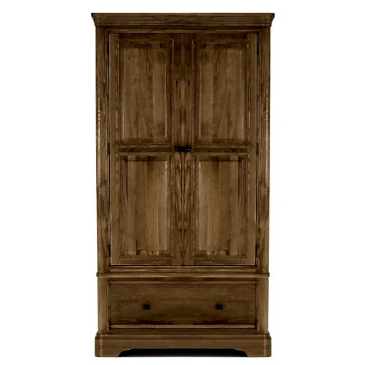 Chambery Natural Oak 2 Door 1 Drawer Wardrobe - The Furniture Mega Store