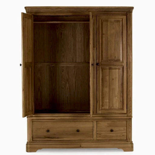 Chambery Natural Oak 3 Door 2 Drawer Wardrobe - The Furniture Mega Store