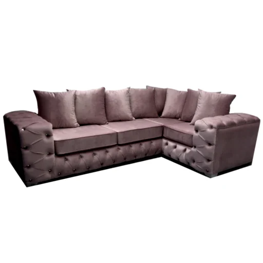 Deluxe Corner Velvet L Shaped Sofa - Choice Of Colours - The Furniture Mega Store 