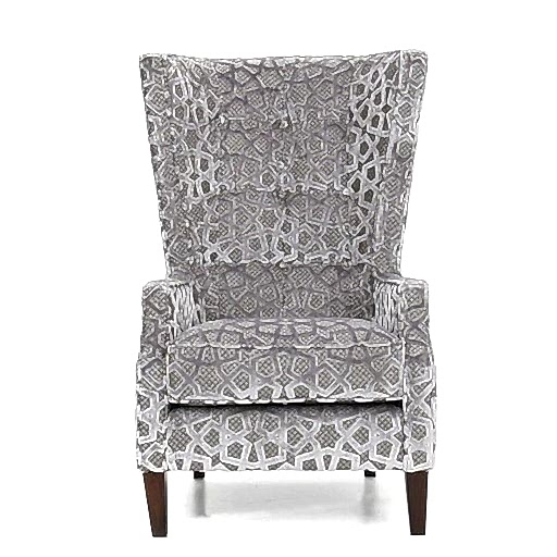 Delux Throne Winged Fabric Accent Chair - Choice Of Legs - The Furniture Mega Store 