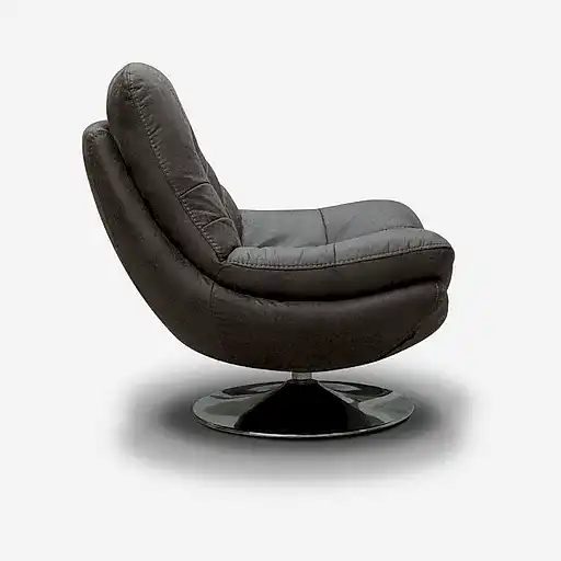 Luxe Fabric & Chrome Swivel Chair - Choice Of Colours - The Furniture Mega Store