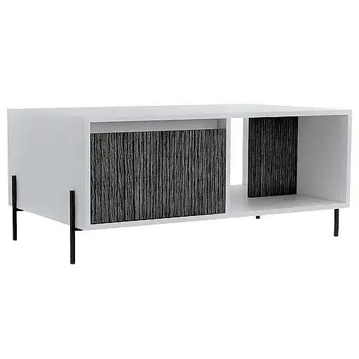 Detroit White & Carbon Grey Oak Woodgrain Coffee Table - The Furniture Mega Store 