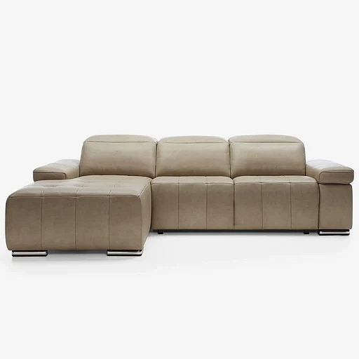 Domo Luxury Leather Chaise Sofa Bed - Choice Of Colours - The Furniture Mega Store