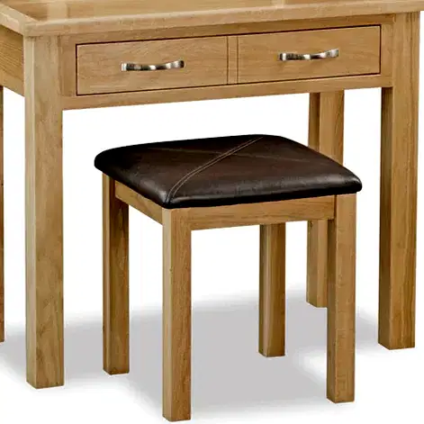 Bevel Natural Solid Oak Dressing Table Set - The Furniture Mega Store 