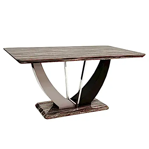 Fabia Marble Dining Table & 6 Atlantis Chairs Set - The Furniture Mega Store