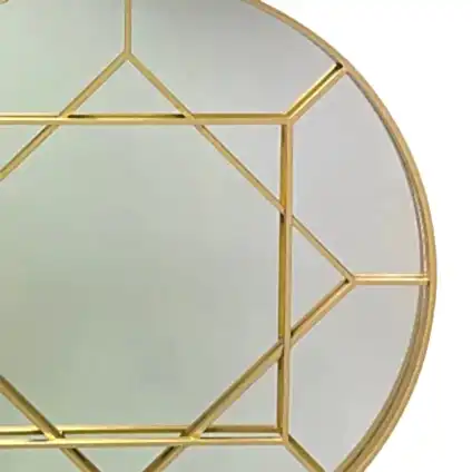 Round Gold Wall Mirror - 80cm - The Furniture Mega Store 