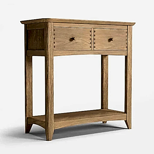 Grand Parquet Oak 2 Drawer Console Table - The Furniture Mega Store 