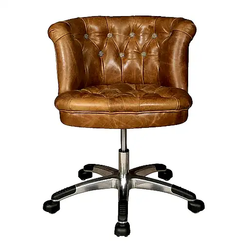Parker Swivel Office Chair Choice Of Vintage Leather & Harris Tweed - The Furniture Mega Store 
