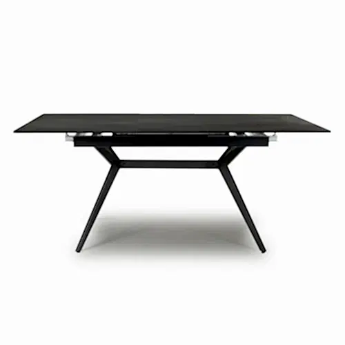 Amour Black Sintered Stone Cross Base Extending Dining Table - 140cm To 180cm - The Furniture Mega Store
