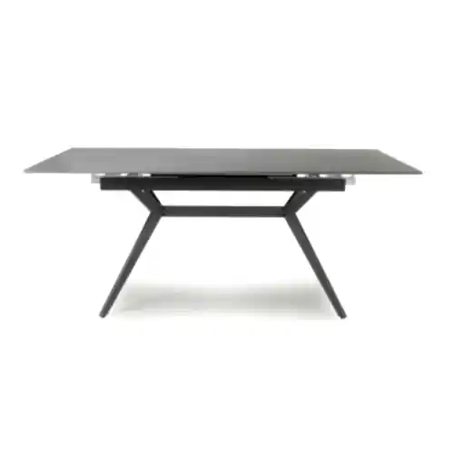 Amour Grey Sintered Stone Cross Base Extending Dining Table - 140cm To 180cm - The Furniture Mega Store