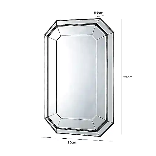 Lucca Grey Wall Mirror - 120cm - The Furniture Mega Store 
