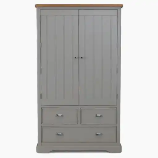 Sunbury Oak & Grey Painted Larder Unit - The Furniture Mega Store 