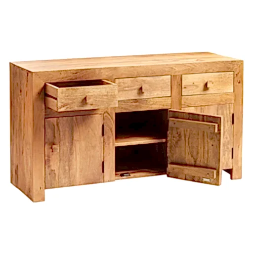 Maya Light Mango Wood Large Sideboard - The Furniture Mega Store 