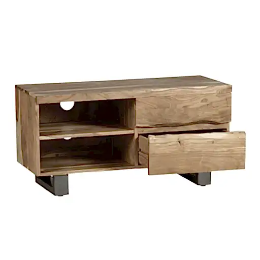 Prague Live Edge 2 Drawer TV Unit - 110cm - The Furniture Mega Store 