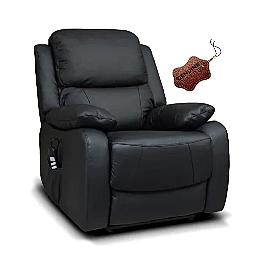 Penrith Leather Dual Motor Lift and Rise Chair - Black - The Furniture Mega Store 