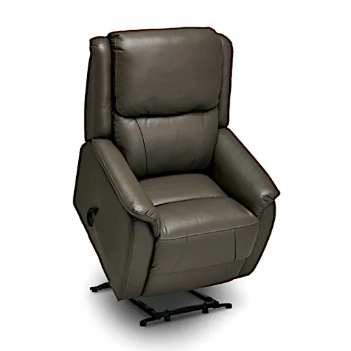 Penrith Leather Dual Motor Lift and Rise Chair - Dark Grey - The Furniture Mega Store 