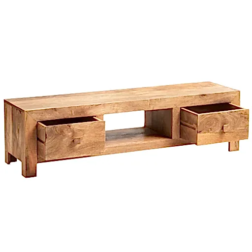Maya Light Mango Wood Wide Screen TV Unit - The Furniture Mega Store 