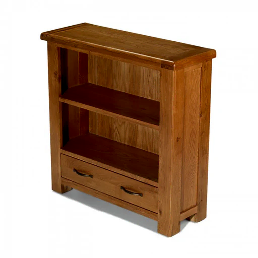 Earlswood Solid Oak 1 Drawer Low Bookcase - The Furniture Mega Store 
