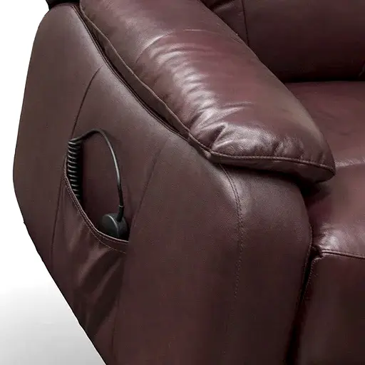 Penrith Leather Dual Motor Lift and Rise Chair - Burgundy - The Furniture Mega Store 