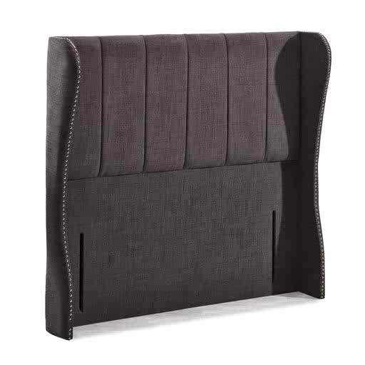 Winged Vertical Floor Standing Full Headboard - Choice Of Fabrics & Sizes - The Furniture Mega Store