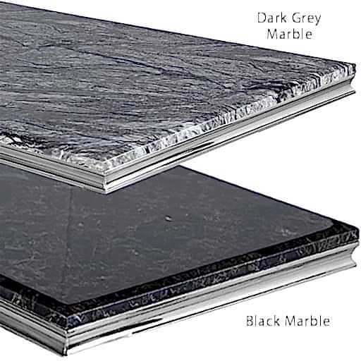Ariel Marble & Polished Steel Coffee Table - Choice Of Colours - The Furniture Mega Store