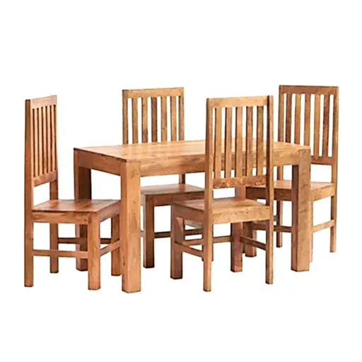 Maya Light Mango Wood Slat Back Dining Chairs - Set Of 2 - The Furniture Mega Store