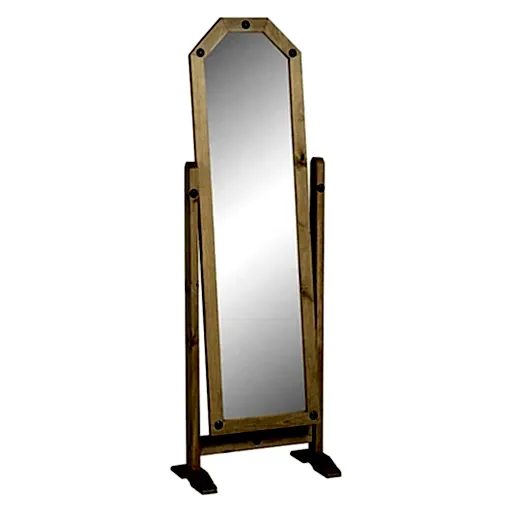 Corona Cheval Mirror in Distressed Waxed Pine - The Furniture Mega Store 
