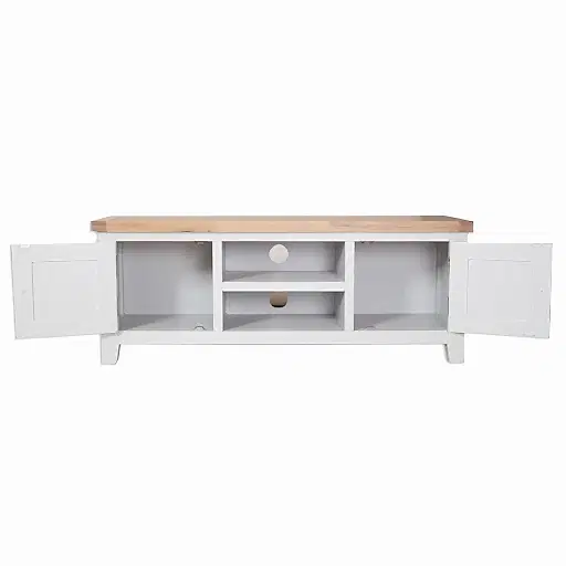 St.Ives French Grey & Oak Large TV Cabinet - The Furniture Mega Store 