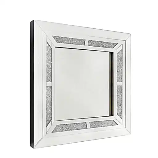 Square Inlaid Crystal Wall Mirror - The Furniture Mega Store 