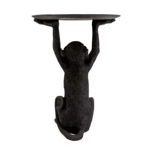 Marcel Monkey Black Resin Side Table - The Furniture Mega Store 