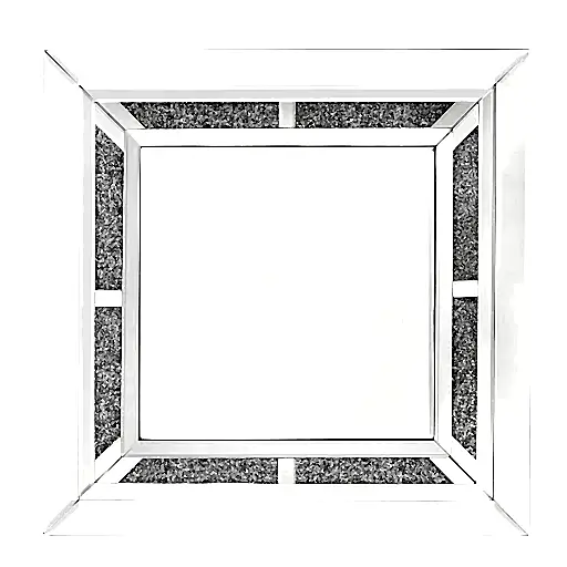 Square Inlaid Crystal Wall Mirror - The Furniture Mega Store 