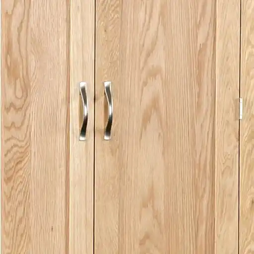 Bevel Natural Solid Oak 2 Door 1 Drawer Wardrobe - The Furniture Mega Store 