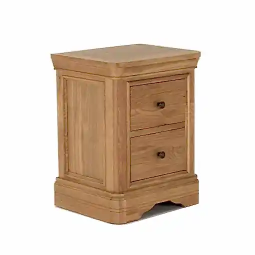 Chambery Natural Oak 2 Drawer Bedside - The Furniture Mega Store 