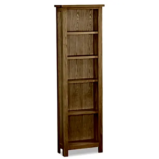 Bevel Natural Solid Oak Slim Bookcase - The Furniture Mega Store 